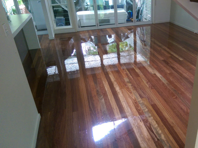 polished timber floor at Redbank